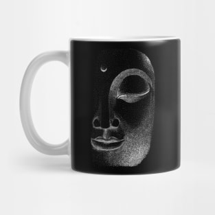 Hand drawn Buddha Face using dotwork Mug